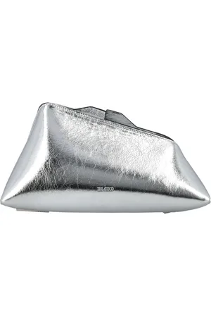 The Attico Väska, Dam, ONE Size, Läder, Silver Craquelle Clutch Handväska