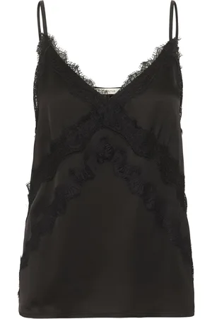 Gestuz Topp, Dam, M, Svart Spets Slip Top Blus