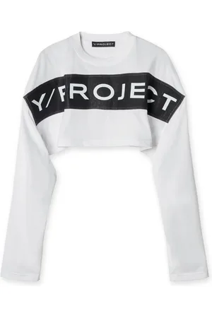 Y / PROJECT Topp, Dam, M, Bomull, Vit Rynkad Crop Top