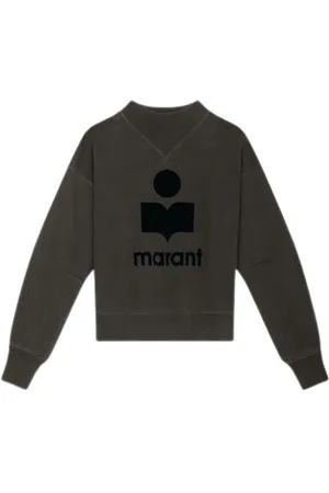 Isabel Marant Sweatshirts & Hoodies, Dam, S, Bomull, Bomull Långärmad Logosweatshirt