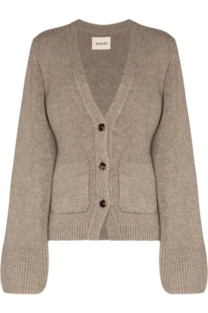 Khaite Stickade tröjor & koftor, Dam, M, Scarlet Cardigan Sweater