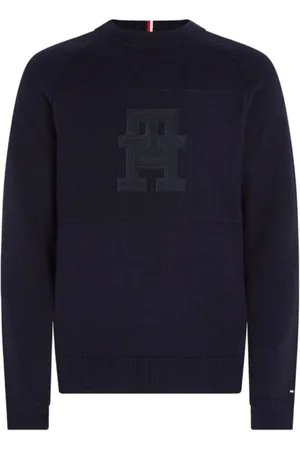 Tommy Hilfiger Stickade tröjor & koftor, Herr, M, Bomull, Monogram Crew Neck Sweatshirt