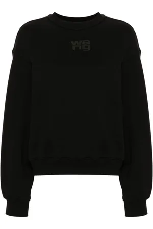 Alexander Wang Sweatshirts & Hoodies, Dam, M, Bomull, Svart Tröja med Ribbade Detaljer