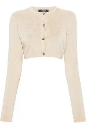 VERSACE Stickade tröjor & koftor, Dam, L, Barock Jacquard Cardigan