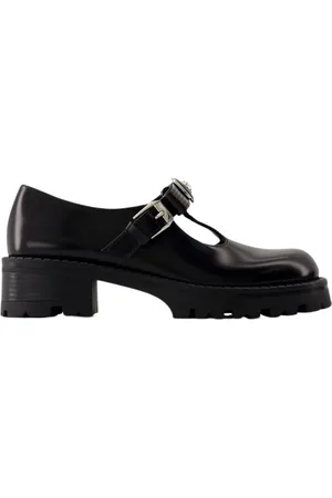 VERSACE Skor, Dam, 40 EU, Läder, Svart Läder Derbies