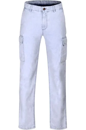 MOORER Jeans, Herr, XL, Denim, Sportiga Cargo Byxor i Ljus Denim