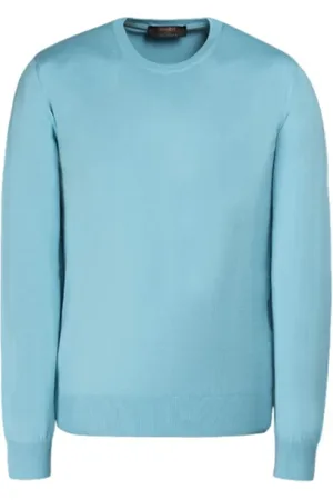 MOORER Stickade tröjor & koftor, Herr, M, Bomull, Lyxig Sea Island Cotton Sweater