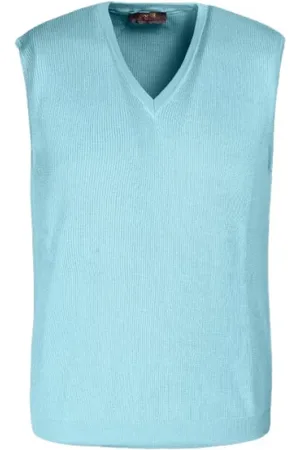 MOORER Stickade tröjor & koftor, Herr, 2Xl, Bomull, Ärmfri tröja i Sea Island bomull