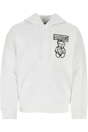 Moschino Sweatshirts & Hoodies, Herr, M, Bomull, Vit bomullsweatshirt