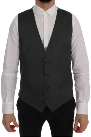 Dolce & Gabbana Kostym, Herr, L, Bomull, Grå Bomull Rayon Väst
