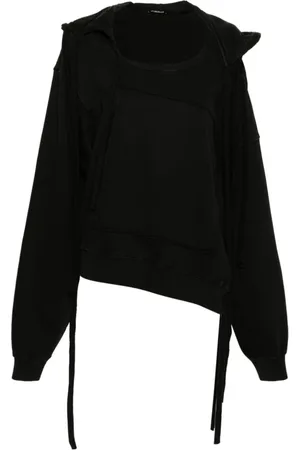 OTTOLINGER Sweatshirts & Hoodies, Dam, S, Bomull, Svart Tröja med Deconstructed Design