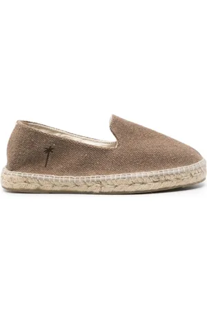 MANEBI Skor, Herr, 40 EU, Broderad Logotyp Slip-On Platta Skor