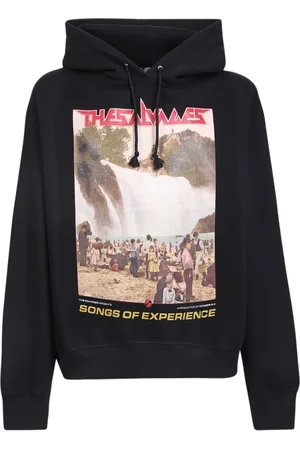 THE SALVAGES Sweatshirts & Hoodies, Herr, M, Bomull, Grafiskt Tryck Svart Bomullshoodie
