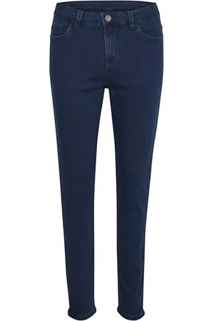 Kaffe Jeans, Dam, M, Denim, Slim Fit Mörkblå Denim Jeans