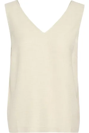 Kaffe Topp, Dam, 3Xl, Polyester, Ärmlös Turtledove Blus
