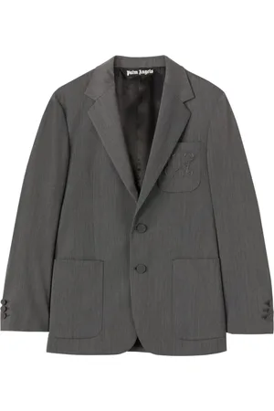Palm Angels Jacka, Herr, M, Polyester, Ljusgrå Monogram Blazer Regular Fit