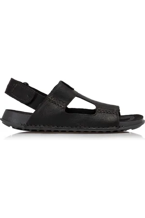 Clarks Skor, Herr, 41 EU, Läder, Svarta Lädersandaler Crestview Bay