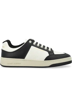 Saint Laurent Skor, Herr, 43 EU, Läder, Svart Vit Låg Topp Sneakers Aw24