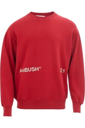 AMBUSH Sweatshirts & Hoodies, Herr, L, Bomull, Högkvalitativ röd bomullströja