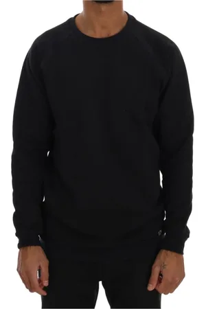 D.A. Daniele Alessandrini Sweatshirts & Hoodies, Herr, L, Bomull, Elegant mörkblå bomullströja