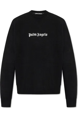 Palm Angels Stickade tröjor & koftor, Herr, L, Kashmir, Tröja med logotyp