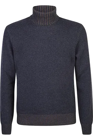 BARBA Stickade tröjor & koftor, Herr, L, Blå Sweatshirt Aw24 Herrmode