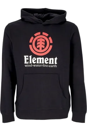 Element Sweatshirts & Hoodies, Herr, XS, Bomull, Svart Vertikal Hoodie med Känguruficka