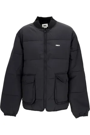 Obey Jacka, Herr, M, Nylon, Svart Vadderad Jacka med Dragkedja