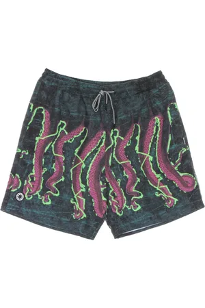 Octopus Shorts, Herr, S, Läder, Tentakeltryck Badshorts Svart