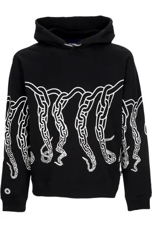 Octopus Sweatshirts & Hoodies, Herr, S, Bomull, Svart Lättvikts Huva Tröja Kedja Huva