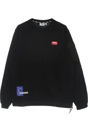 Fila Sweatshirts & Hoodies, Herr, L, Bomull, Svart Crewneck Långärmad Skjorta