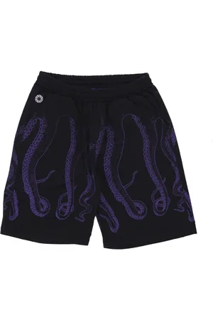 Octopus Shorts, Herr, S, Bomull, Svart/Lila Jogger Shorts Lättviktsmaterial