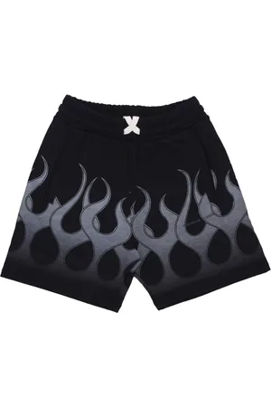 Vision Of Super Shorts, Herr, S, Bomull, Flames Print Shorts Svart/Grå