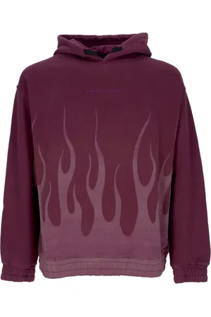 Vision Of Super Sweatshirts & Hoodies, Herr, S, Bomull, Flames Hoodie Grape Wine Herr