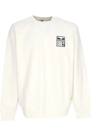 Obey Sweatshirts & Hoodies, Herr, M, Bomull, Ikonisk Crewneck Sweatshirt Lätt Fransk Terry