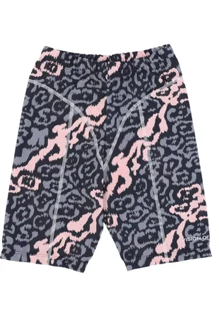 Vision Of Super Sport, Dam, M, Polyester, Leopard Cykelshorts Rosa/Grå