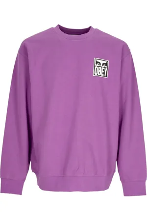 Obey Sweatshirts & Hoodies, Herr, XS, Bomull, Ikonisk Crewneck Sweatshirt Lätt Fransk Terry