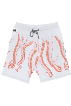 Octopus Shorts, Herr, L, Bomull, Vita Tracksuit Shorts med Tentakeltryck