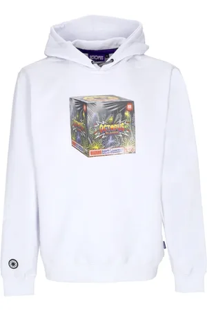 Octopus Sweatshirts & Hoodies, Herr, L, Bomull, Vit Blaster Hoodie Långärmad Sweatshirt
