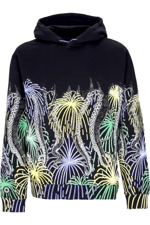 Octopus Sweatshirts & Hoodies, Herr, XL, Bomull, Svart Fireworks Hoodie med Tentakler