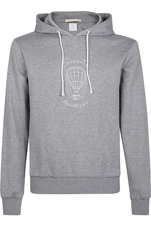 ELEVENTY Sweatshirts & Hoodies, Herr, S, Bomull, Hoodie Giza Cotton Print Model