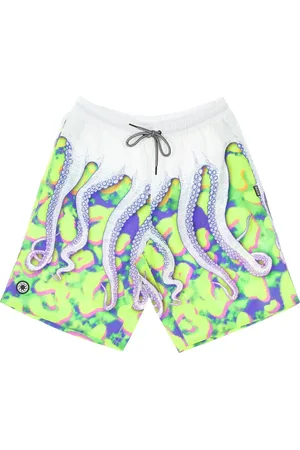 Octopus Shorts, Herr, M, Läder, Bermuda Boardshorts med Elastisk Midja