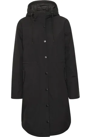 Kaffe Kappa, Dam, 3Xl, Lång Rock Jacka Svart Djup