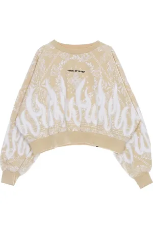 Vision Of Super Sweatshirts & Hoodies, Dam, XS, Bomull, Bandana Print Crop Sweatshirt