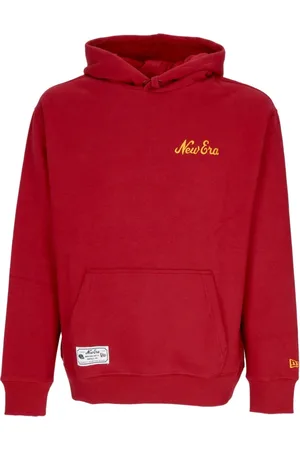 New Era Sweatshirts & Hoodies, Herr, M, Bomull, Röd Oversized Hoodie med Känguruficka