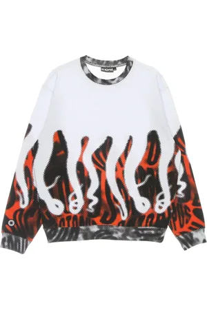 Octopus Sweatshirts & Hoodies, Herr, XS, Bomull, Crewneck Sweatshirt Halftone Vit