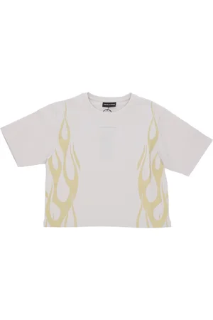 Vision Of Super Topp, Dam, XS, Bomull, Flames Tee Dam T-shirt Grå