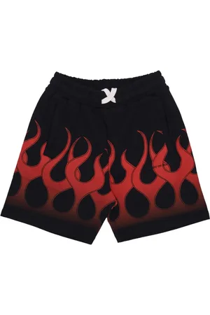 Vision Of Super Shorts, Herr, M, Bomull, Flames Print Shorts Svart/Röd