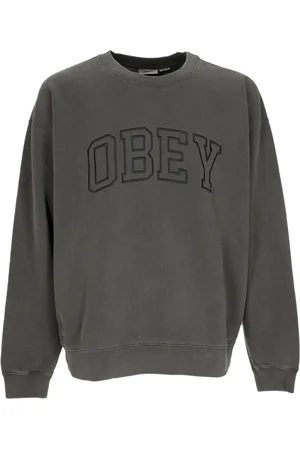 Obey Sweatshirts & Hoodies, Herr, L, Bomull, Lätt Crew Neck Sweatshirt Pigment Svart