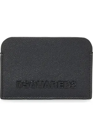 Dsquared2 Accessoarer, Herr, ONE Size, Läder, Svart Läder Korthållare Plånbok